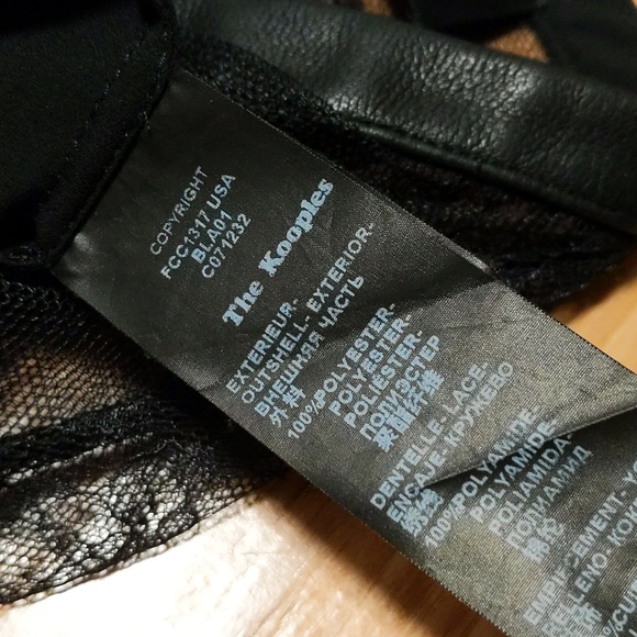 The Kooples Lace Chiffon Button Up Blouse with Leather Trim - Picture 5 of 8